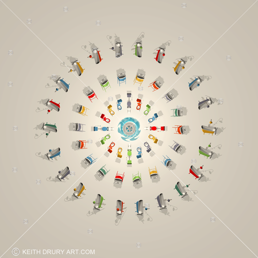 Concentric - Powder Room Canvas Edition